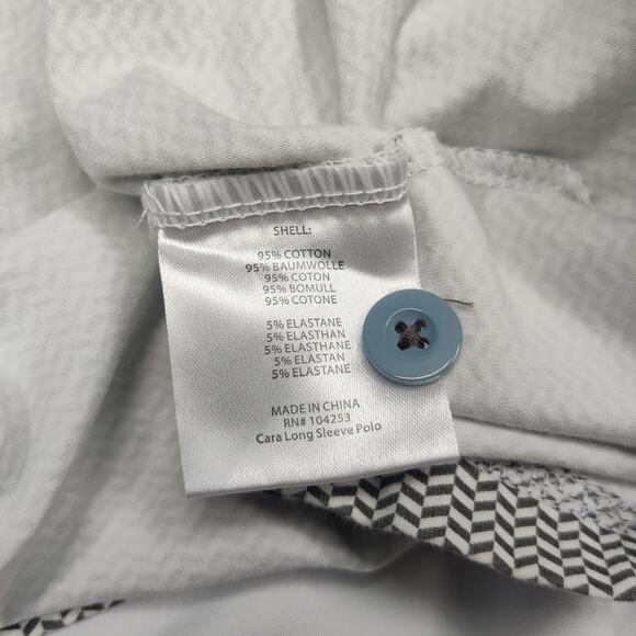 Horseware Ireland Cara Gray Chevron Equestrian Polo Long Sleeve Large Preppy - Picture 9 of 12